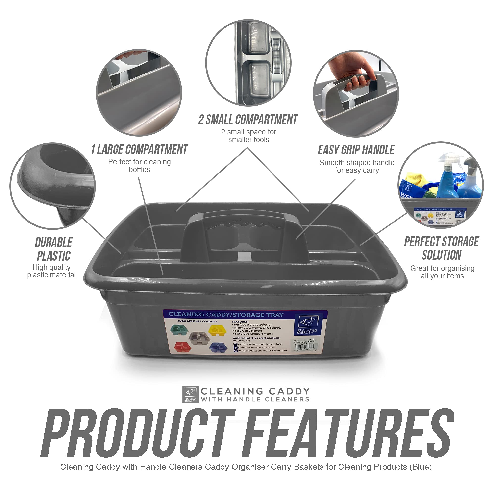 Buy Cleaning Caddy Tray Box Housekeeping Cleaners Tote Tray Basket with