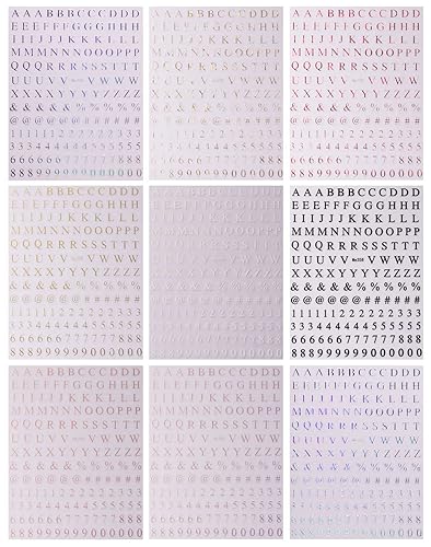 Miniatura 2 de JMEOWIO 9 hojas de calcomanías de arte de uñas con letras numéricas, calcomanías autoadhesivas, uñas, suministros de uñas coloridas, accesorios de