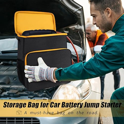 Miniatura 8 de Bolsa de almacenamiento para arrancador de batería de automóvil, funda de transporte compatible con DEWALT DXAEJ14 compresor de aire portátil