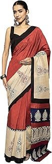 AKHILAM Women's Bhagalpuri Silk Geometric Printed Ready To Wear one Minute Saree With Unstitched Blouse Piece Price In India