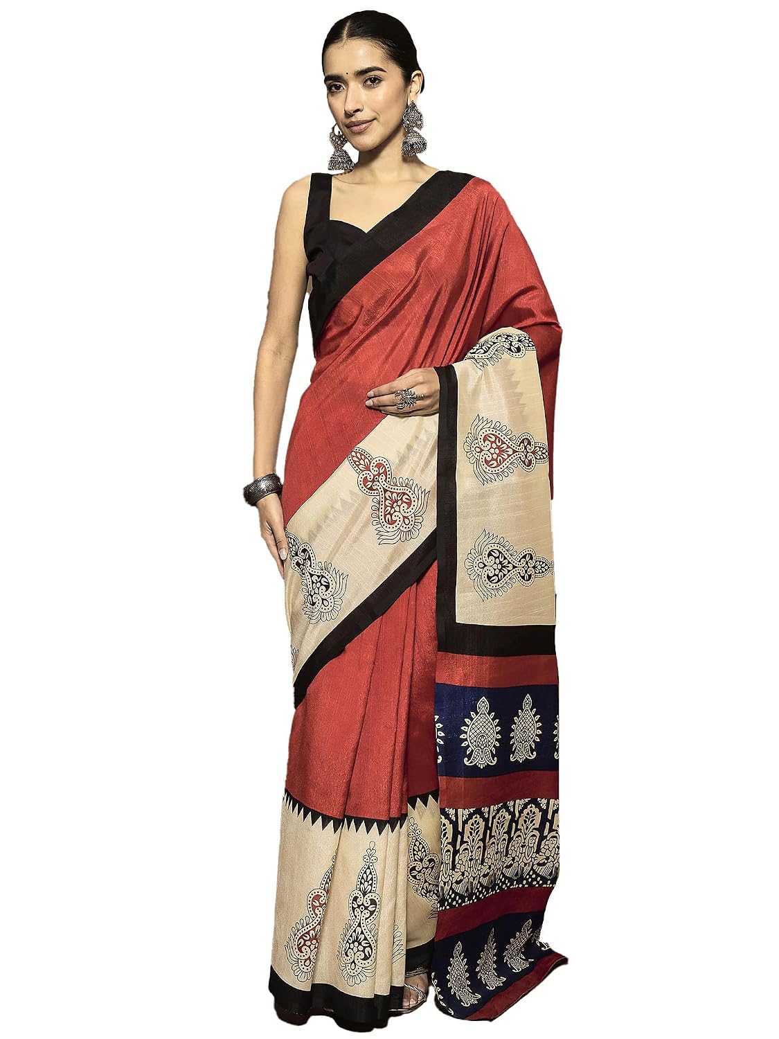 AKHILAM Women's Bhagalpuri Silk Geometric Printed Ready To Wear one Minute Saree With Unstitched Blouse Piece - Review, Price and Buying Guide