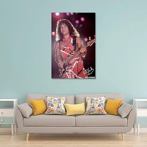 Miniatura 2 de RJETZMU Eddie Van Halen - Póster en lienzo para pared de dormitorio, estética, sala de estar, decoración del hogar, 16 x 24 pulgadas (15.7 x 23.6 in)