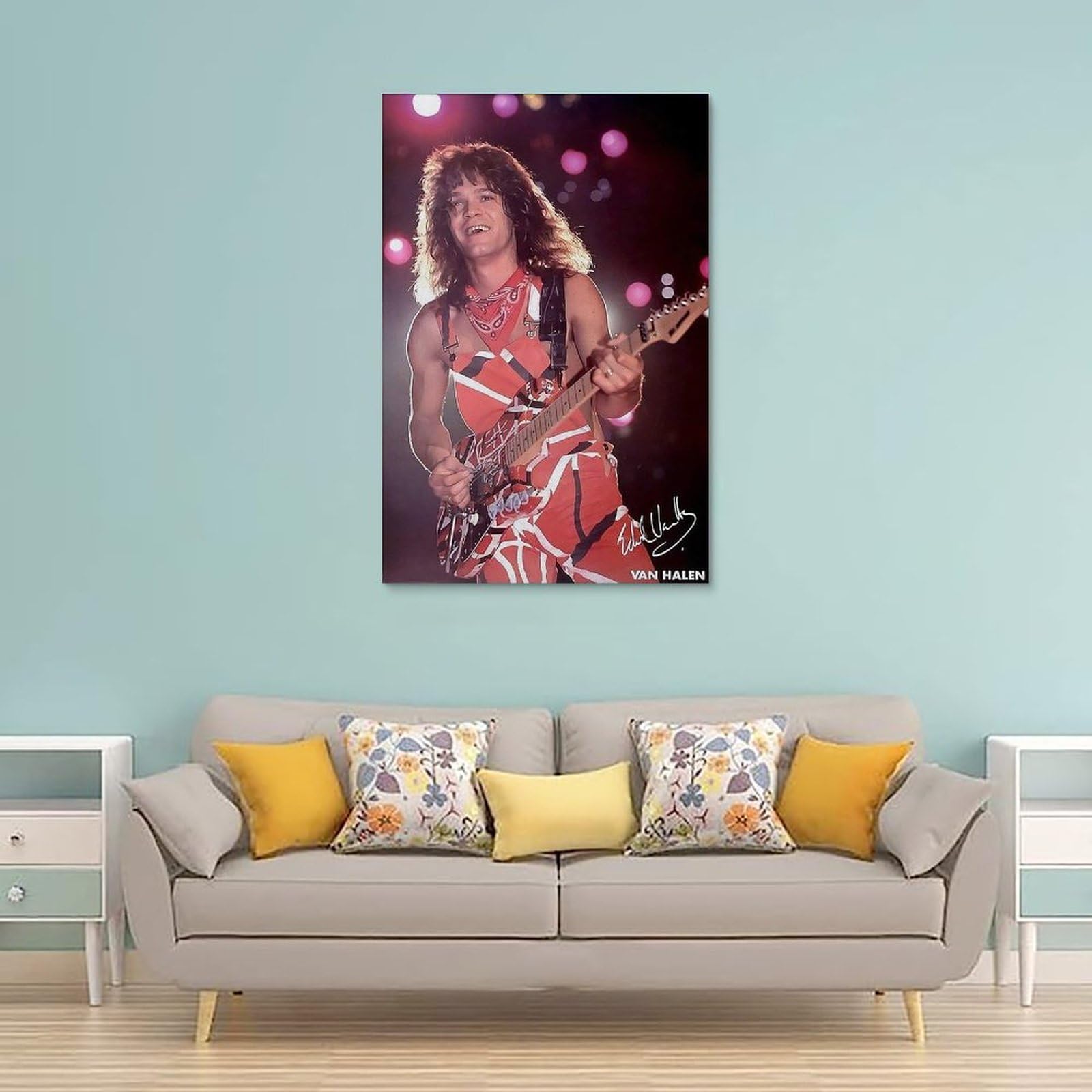 Amazon.com: RJETZMU Eddie Van Halen Poster Canvas Art