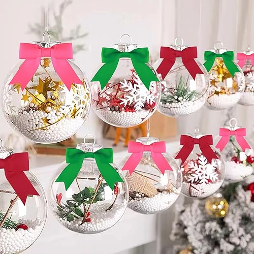 Miniatura 7 de 50 lazos torcidos de grogrén rojo vino de 3 pulgadas, color borgoña, preatados, para bolsas de golosinas, envoltura de regalos, boda, fiesta de