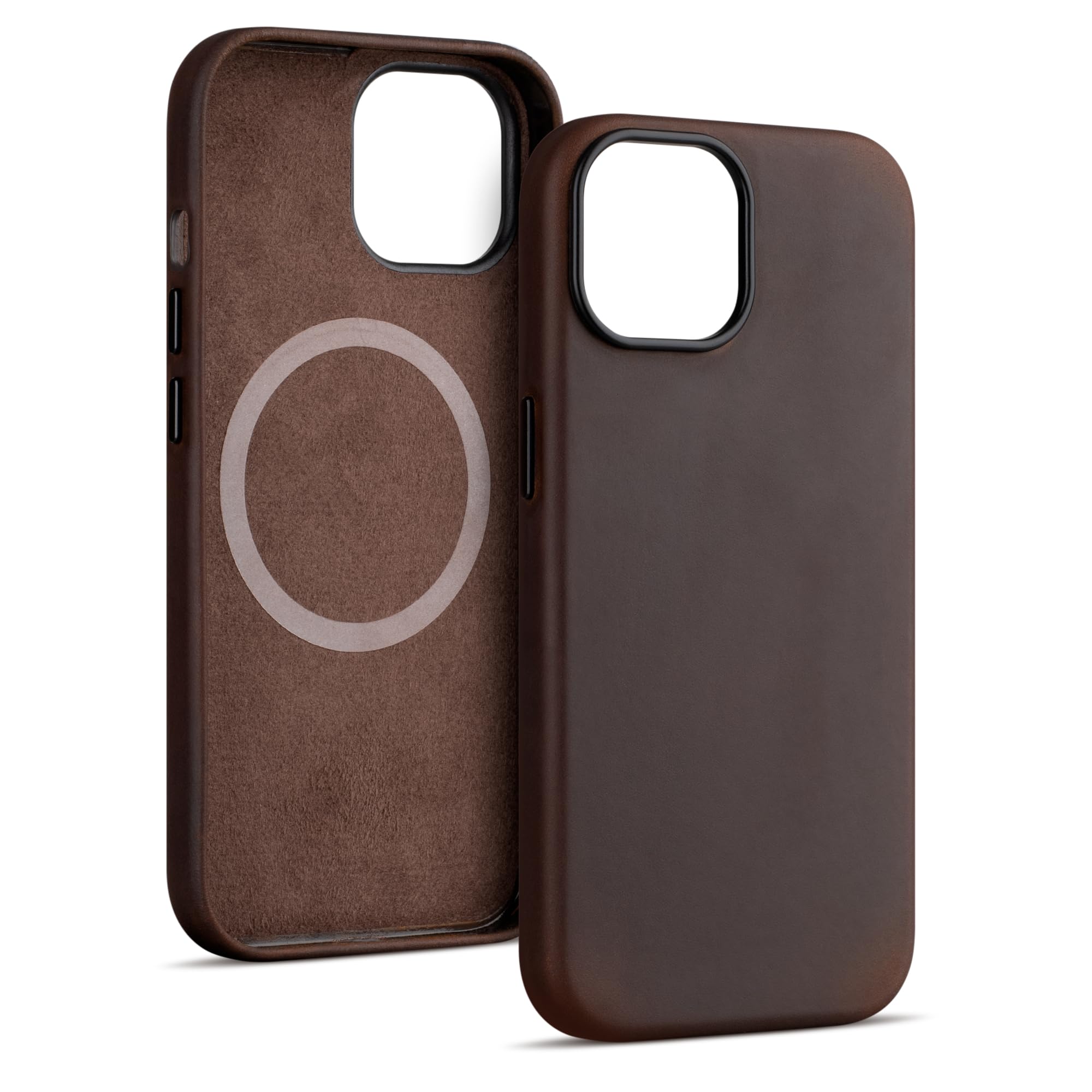 Coque iPhone 15 Plus en cuir véritable rustique et MagSafe - 8