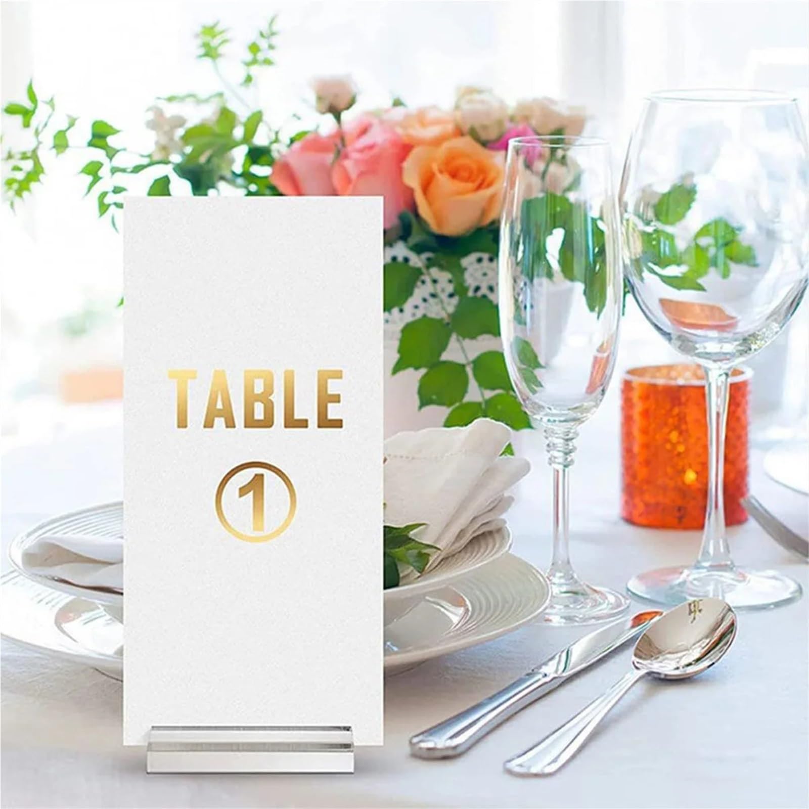 Ständer Tischkartenhalter 25 Stück Tischnummernständer Desktop Klarer Kartenständer Transparente Schilderhalter Für Hochzeitsfeiern(5x3x1cm)