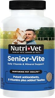Nutri-Vet Senior-Vite Chewable Multivitamin for Senior Dogs - Immune Support, Joint Health, Antioxidants, Made in USA, 120 Chewables