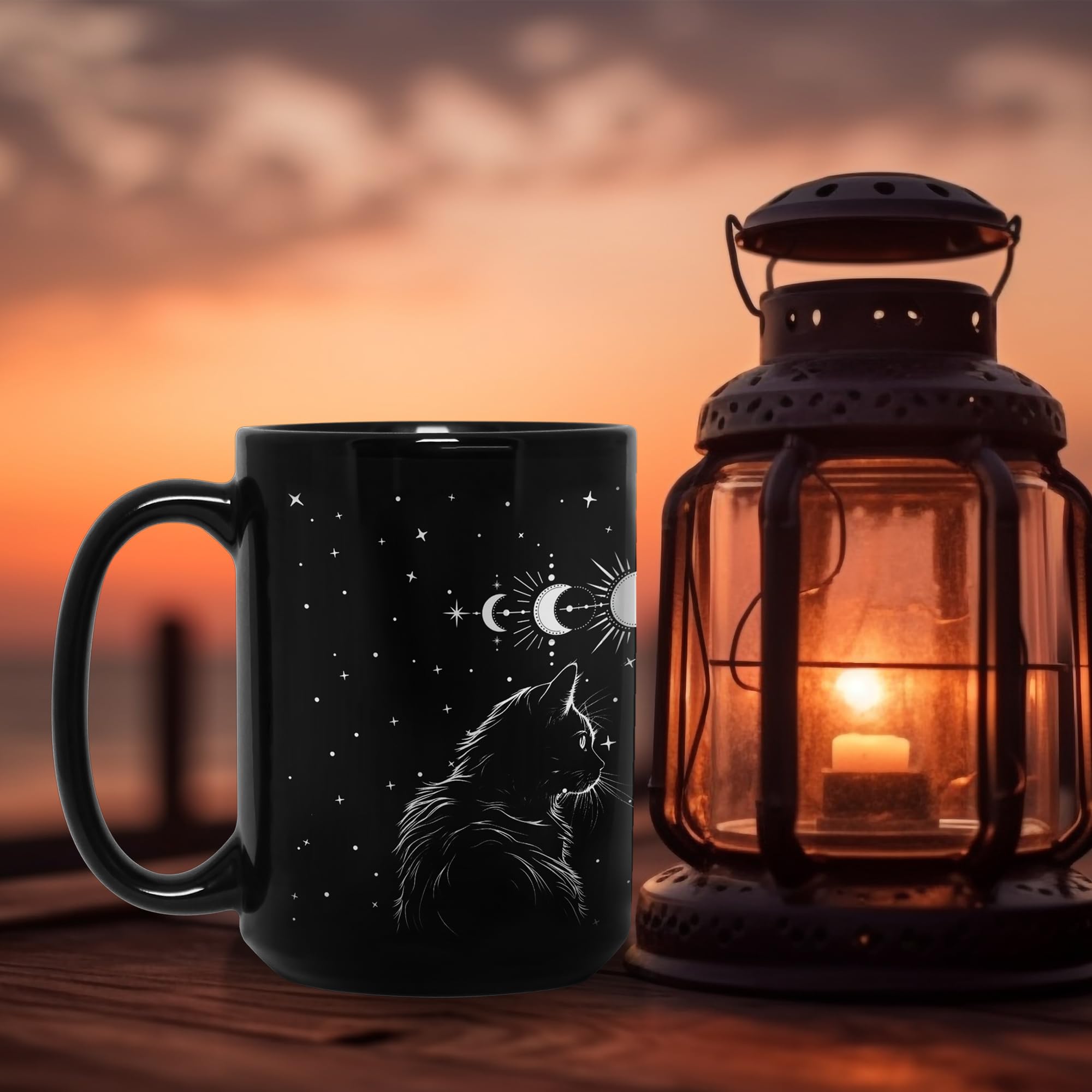 Gothic Shelf Deko Mit Todesfigur & Katze - Dunkle Humor Deko