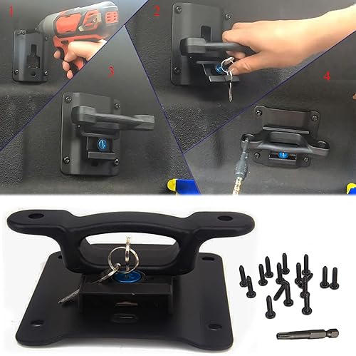 Miniatura 6 de Anclajes de amarre de anclajes resistentes Boxlink para cama con soportes de placas, tornillos antirrobo para Ford 2015-2025 F150 F250 F350