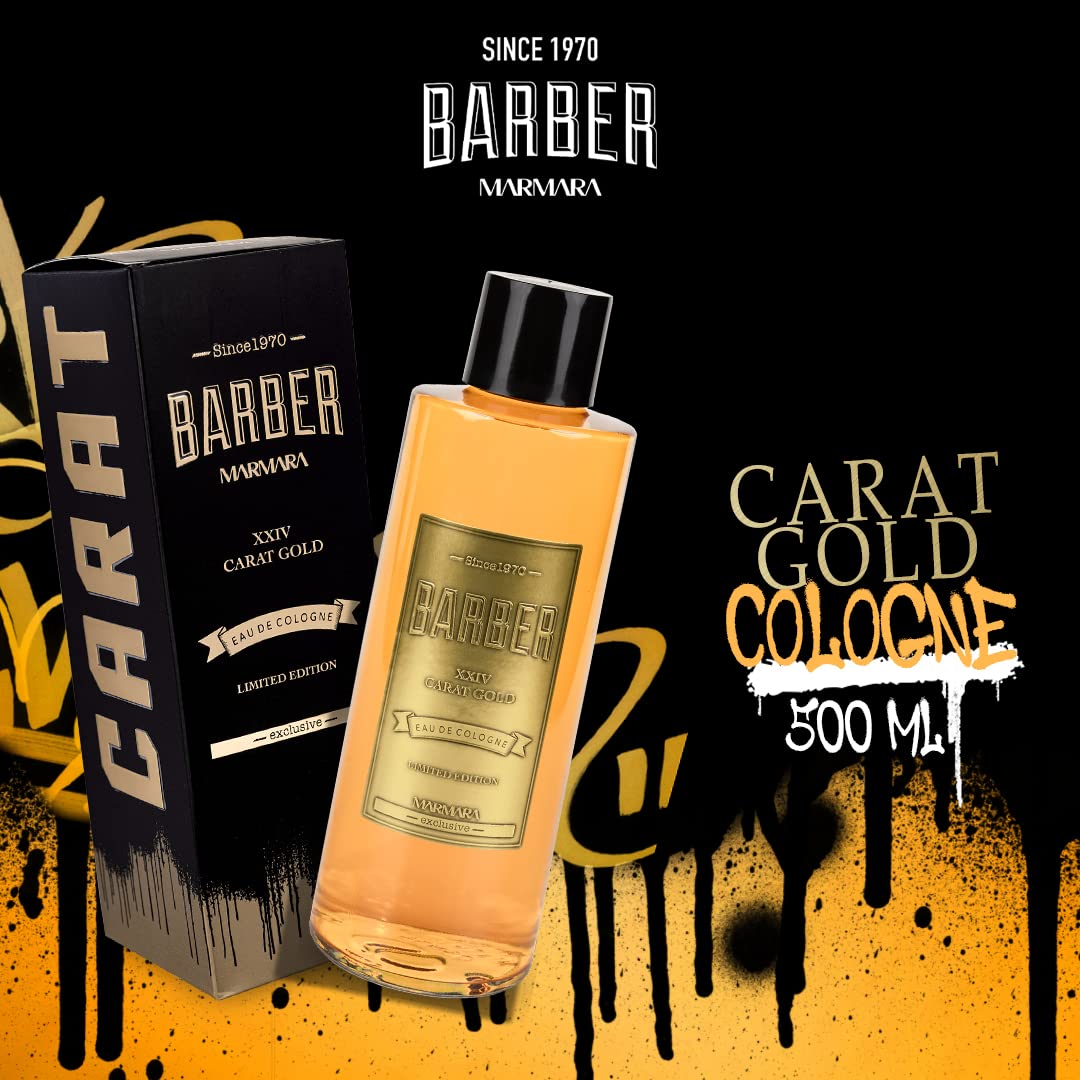 Marmara Barber Cologne - Best Choice of Modern Barbers and Traditional Shaving Fans Limited Edition Glass Bottle in Gift Box (500 ml, Gold Limited Edition) image 3