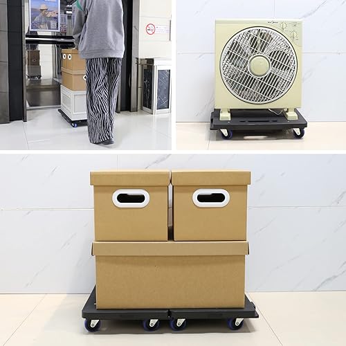 Miniatura 6 de Dolly de cama plana conectada, dos piezas, un juego, portátil, portátil, portátil, para el hogar, carretilla plana giratoria infinita, carga de