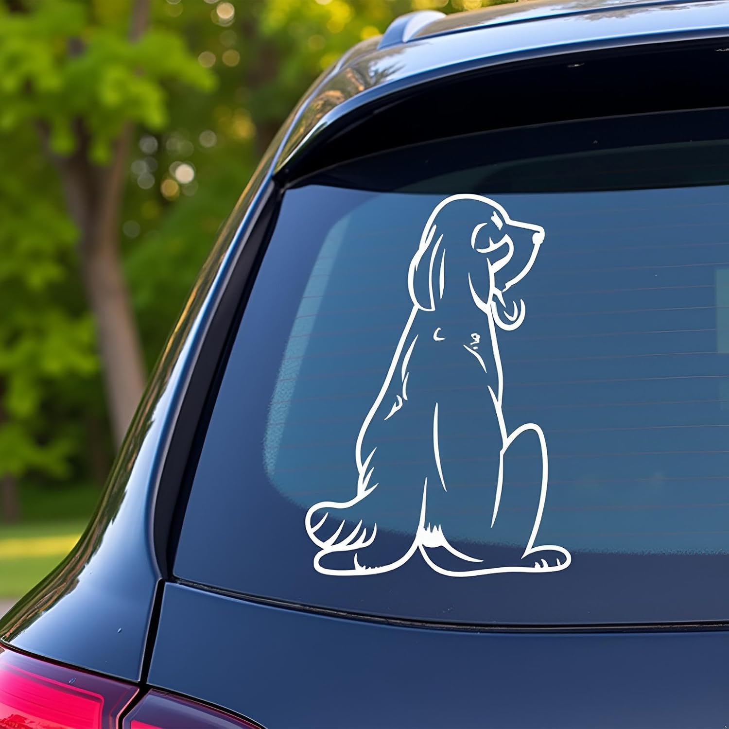 White Funny Dog Moving Tail Decal Dog Windshield Wiper Sticker Cute Animal Puppy Car Sticker Waterproof Rear Window Wiper Decal Decoration Automotive Decals Accessories image 2