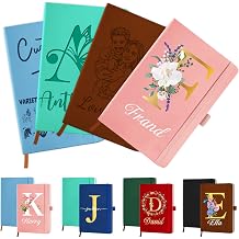 Custom Journal Notebook with Initials Name Personalized Leather Journaling Notebook with Pen Holder Customized College Ruled Notebooks Lined Journals Gift for Office Work School Church Birthday