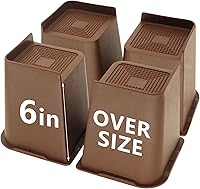 Vista 37 de Paquete de 4 elevadores de cama de 1 pulgada, elevadores de muebles de 2 pulgadas, negros, elevadores de cama resistentes para mesa, sofá, silla