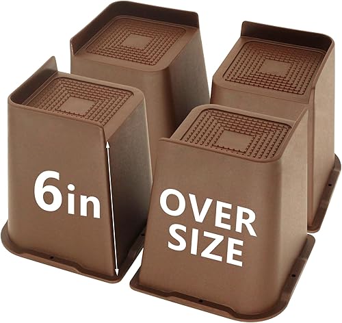 Vista 37 de Paquete de 4 elevadores de cama de 1 pulgada, elevadores de muebles de 2 pulgadas, negros, elevadores de cama resistentes para mesa, sofá, silla