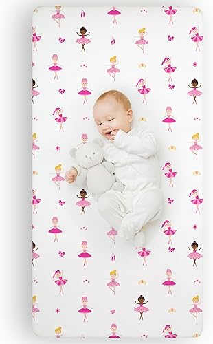 Wildkin Sábana bajera ajustable de microfibra para cuna para niños y niñas, sábanas de cuna miden 52 x 28 pulgadas, sábanas de cuna de tela suave y