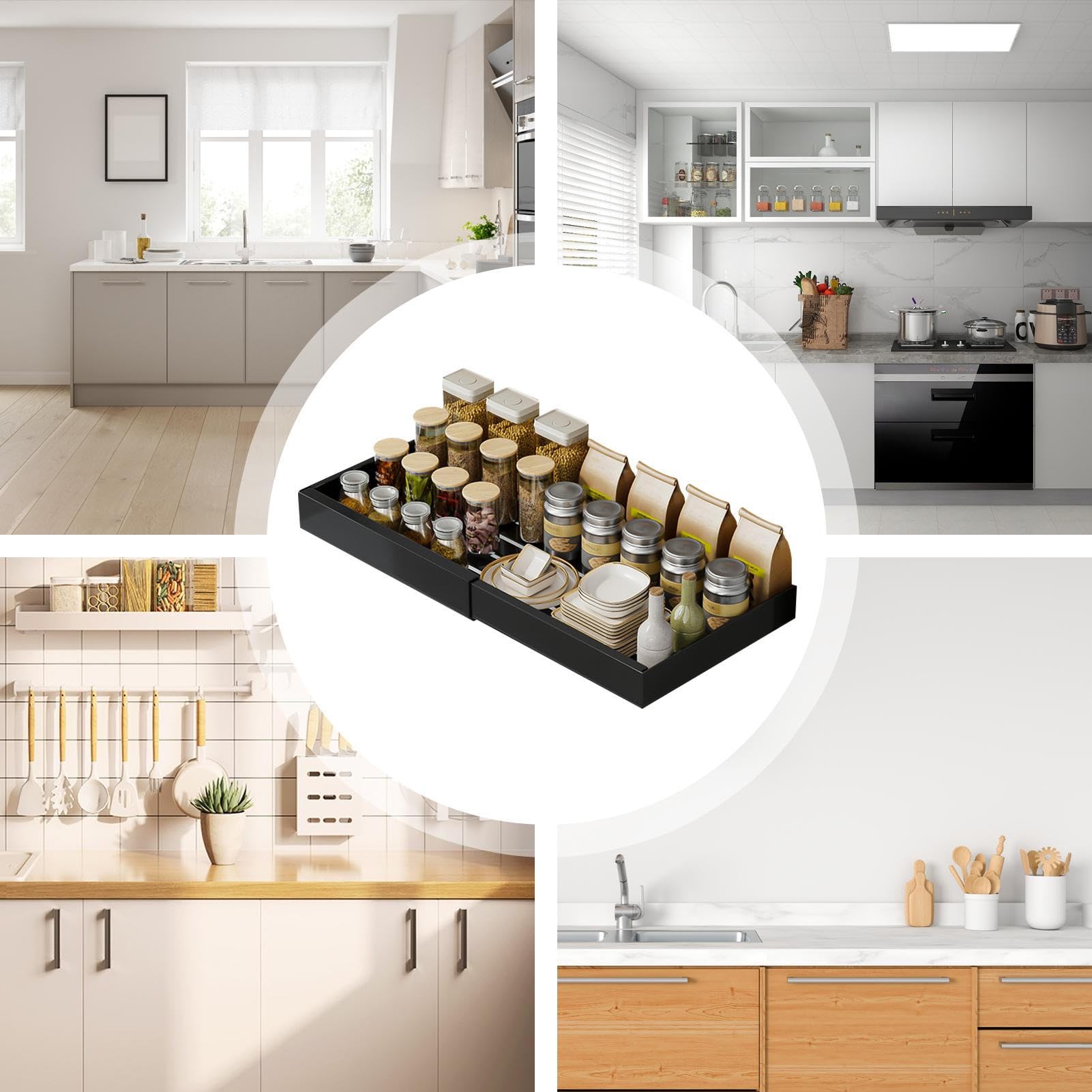 Organizadores y Almacenamiento Bajo Fregadero Resistente Cesta Extraíble | Organizador Bajo Fregadero Extraíble para Cocina, Baño, Despensa, Armario, Cocina, Baño,