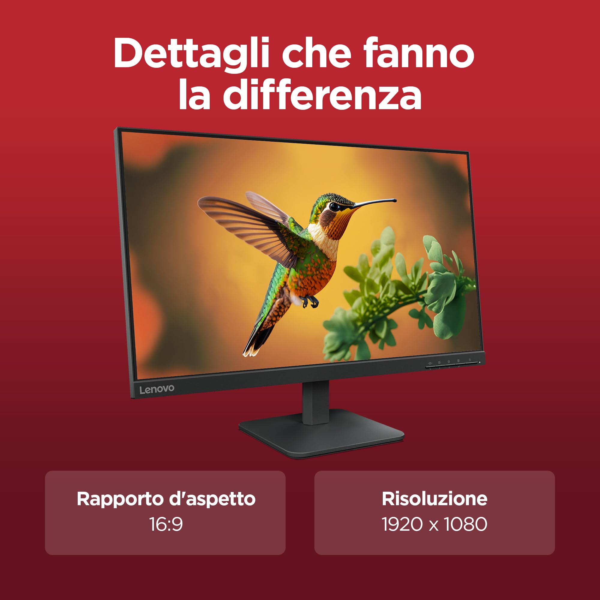 Lenovo L24‑41 24 Pollici Full HD IPS Monitor 100Hz Regolabile Eye Care HDMI VGA