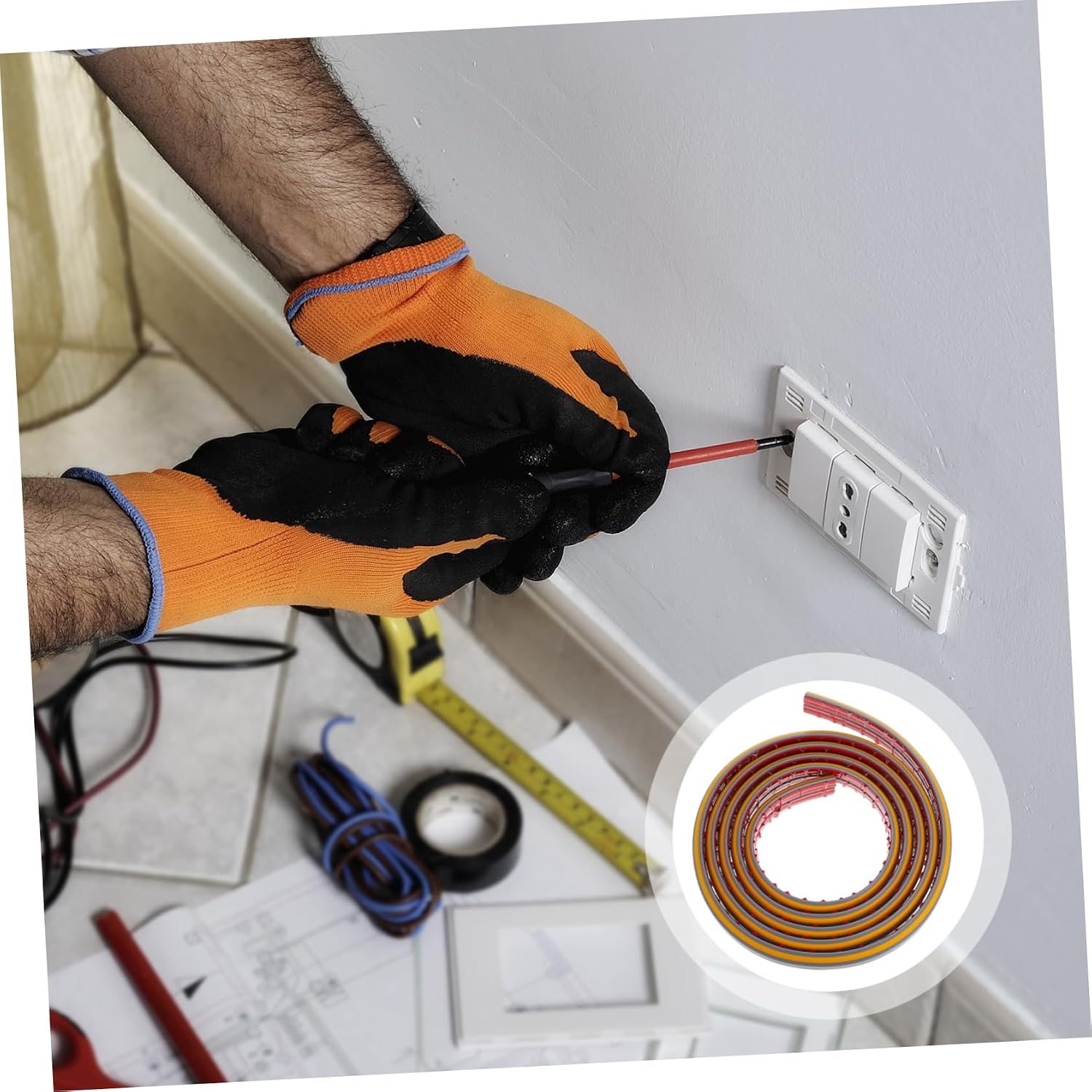 Homoyoyo Outdoor Cord Protector Heavy Duty Cord Hider Floor Cable Cover Cable Management Suitable for Office Home