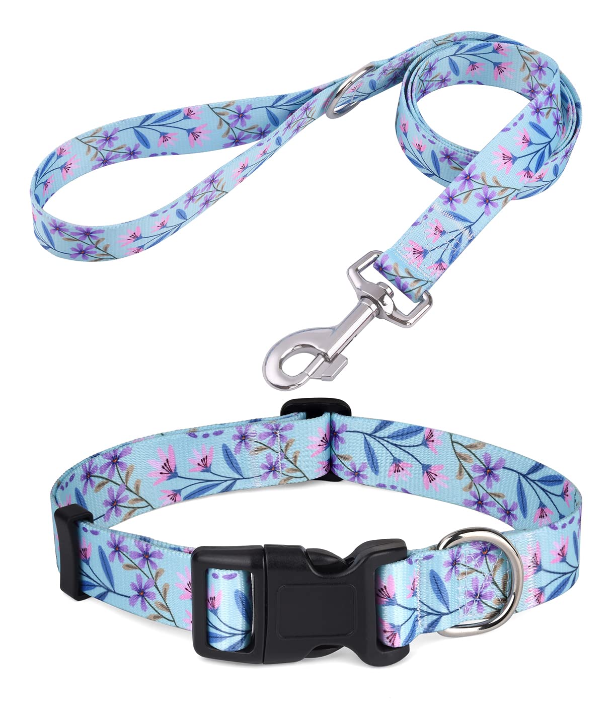 Mihqy Dog Collar for Small Dogs, Cute Small Medium Large Dog Pet Collar, with Floral Patterns, Soft Adjustable for Boy Girl Female Male Puppy Dog Collar(Floral Blue,S) — view 32