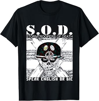 Thrash Metal Graphic Tee - Retro Skull & Helmet Streetwear, 100% Cotton Crewneck for Hardcore Music Fans