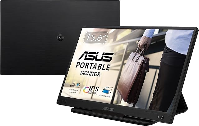 ASUS ZenScreen MB166C Portable USB Monitor- 15.6 inch, Full HD, IPS, USB Type-C, Flicker Free, Blue Light Filter, Anti-glare surface