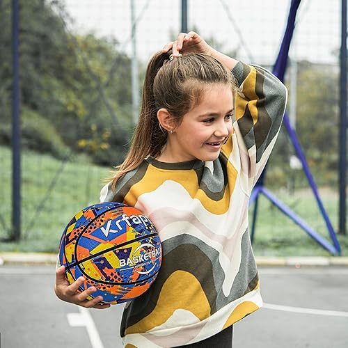 Miniatura 2 de Baloncesto para niños, tamaño 3 (22 pulgadas), mini baloncesto para niños y niñas, juegos de jugar en interiores y exteriores, parque, piscina o