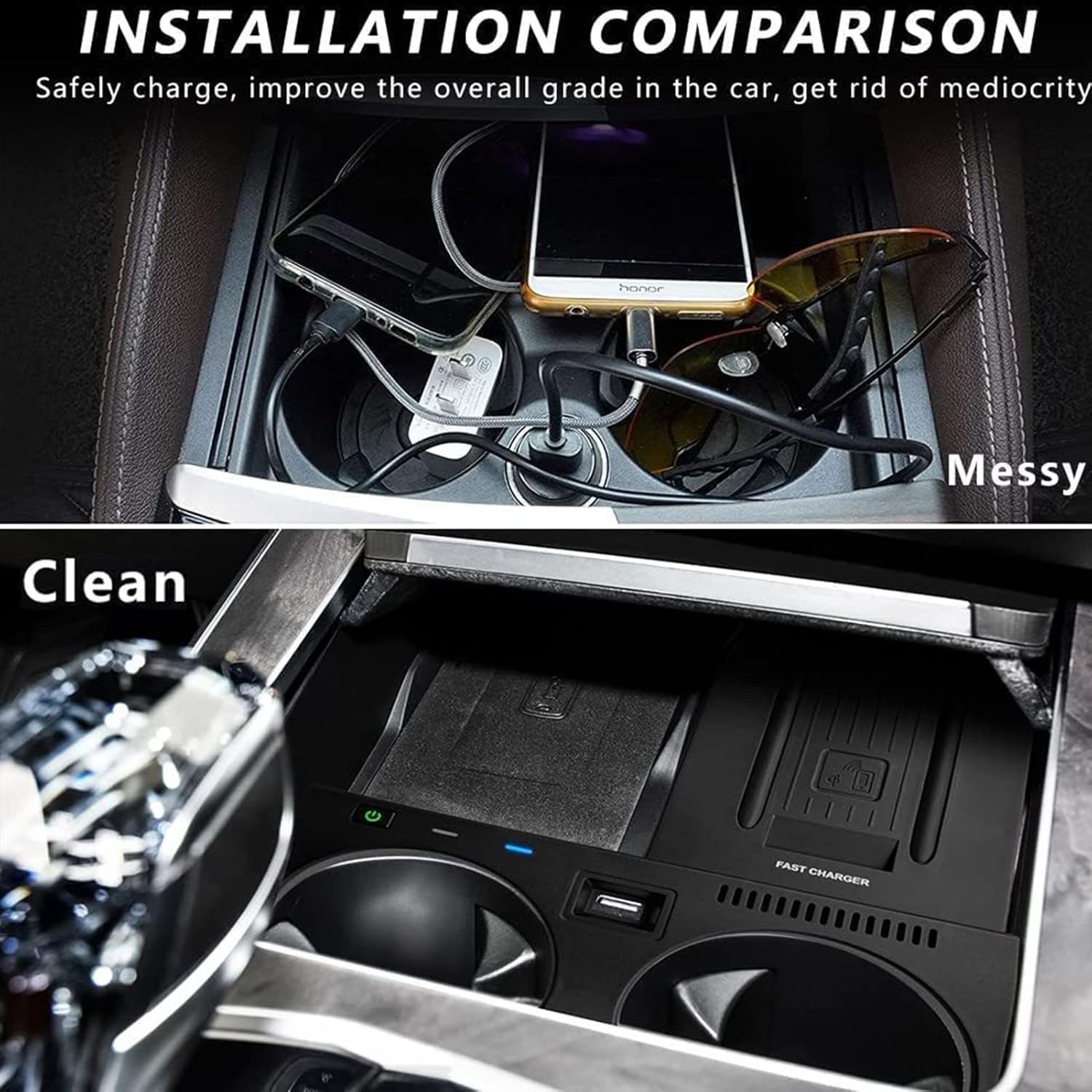 elecdigit 2022 upgrade car wireless charger qi 15w quick charge for bmw x5 x6 x5m x6m x7 2020 2022 f85f86 with usb ports