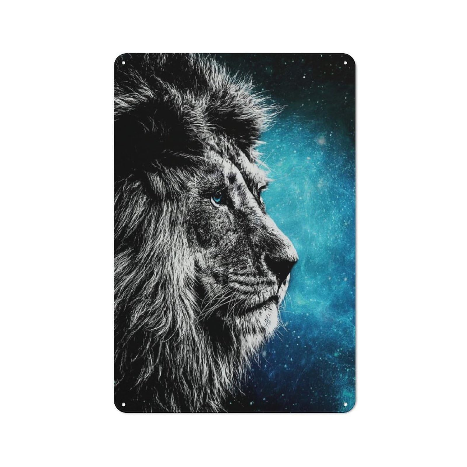 Junmoney Style-21 Vintage Tin Sign 30X20cm With Lion King For Home Bar Wall, Metal Sign Decor For Home Bars And Entertaining Spaces