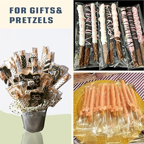 Miniatura 7 de 200 bolsas de celofán resellables transparentes de 2 x 5 pulgadas de largo, bolsas de golosinas autosellantes, bolsas para galletas con solapa