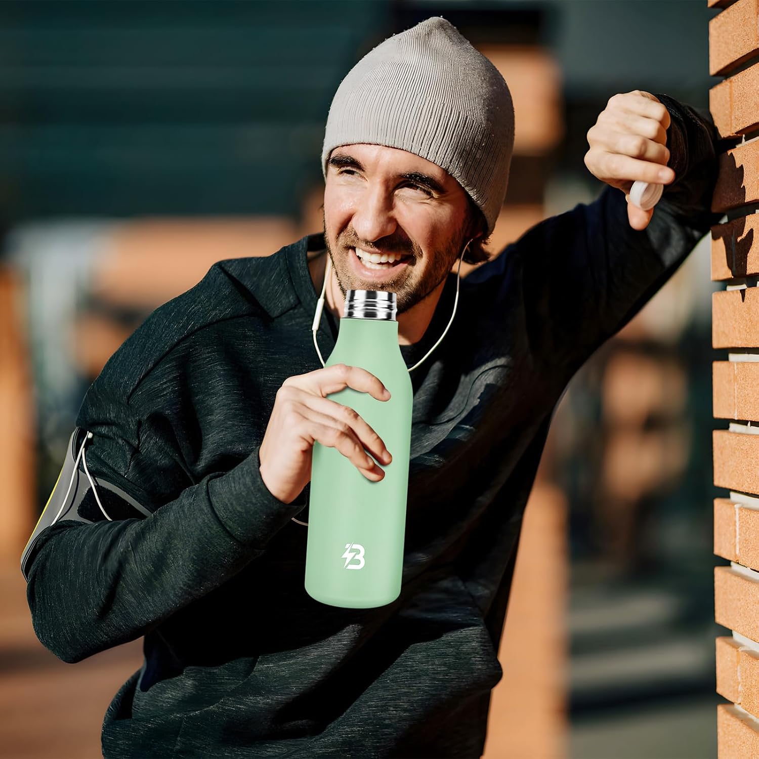 Insulated Metal Water Bottle, 18 oz Stainless Steel Leak-Proof Gym Water Bottle with Lid for Men Women (Green) - Image 7