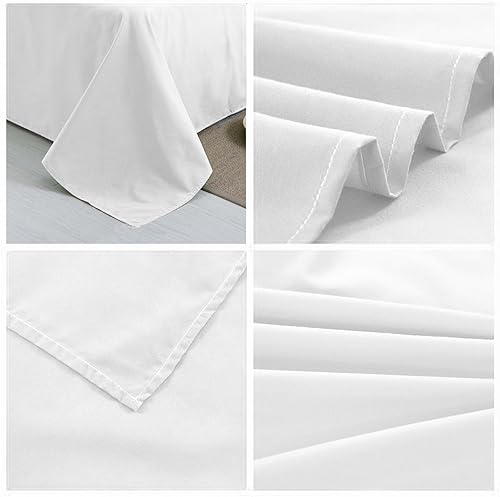 Miniatura 3 de 4U LIFE sábanas planas ultra suaves y cómodas de microfibra, Microfibra, Blanco, King