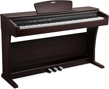 Donner 88 Key Fully Weighted Action Digital Piano, Full Size Electric Piano Keyboard with Hammer Action Keys, Bluetooth, 20 Tones, 4 Reverb, 128 Polyphony, DDP-300 Black