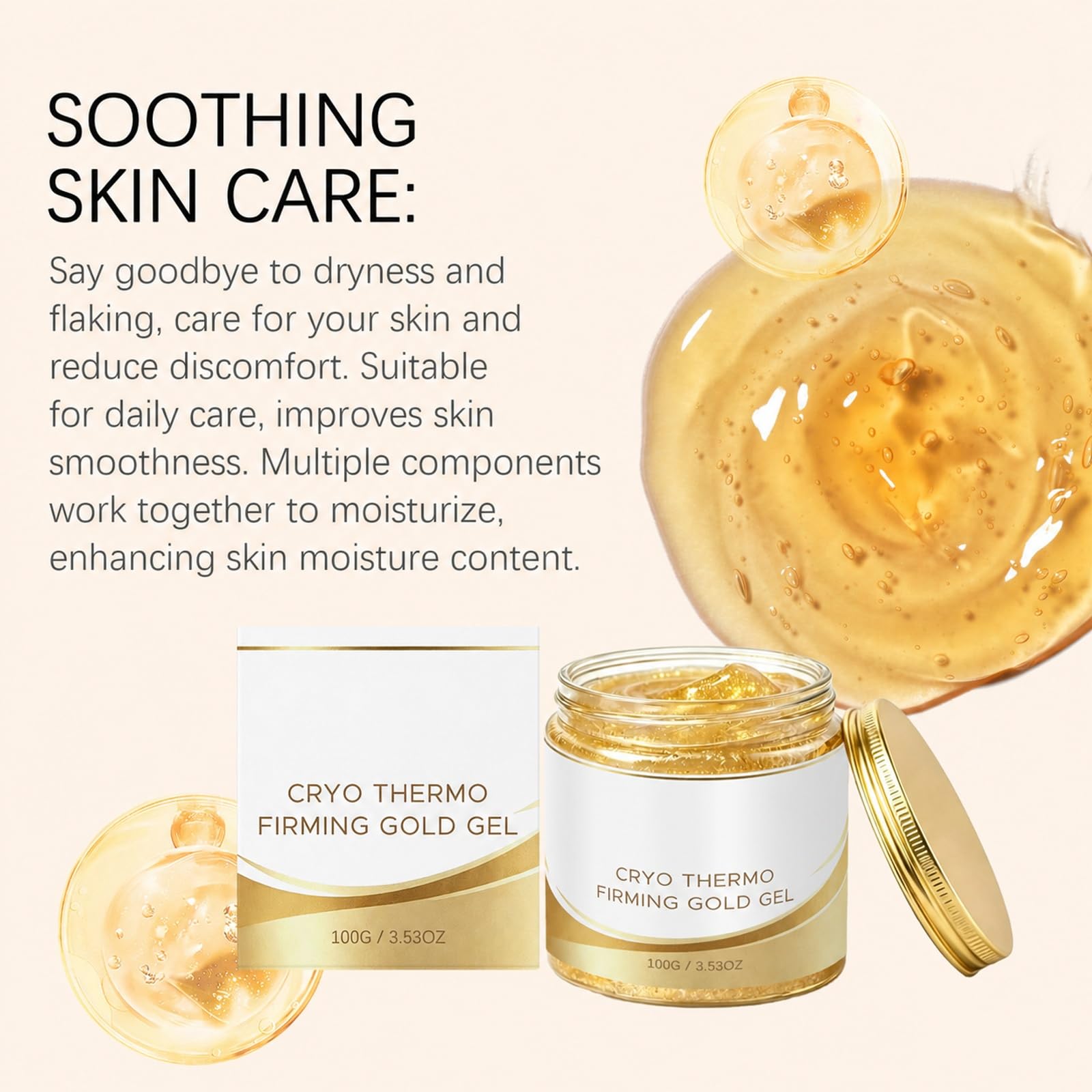 Gel Corpo Raffreddante e Riscaldante con Nano Oro + Acido Ialuronico, Lozione Idratante Corpo, Idratante Quotidiano Leggero per la Cura della Pelle, Crema Gel Viso Idratante Lisciante (9PCS)