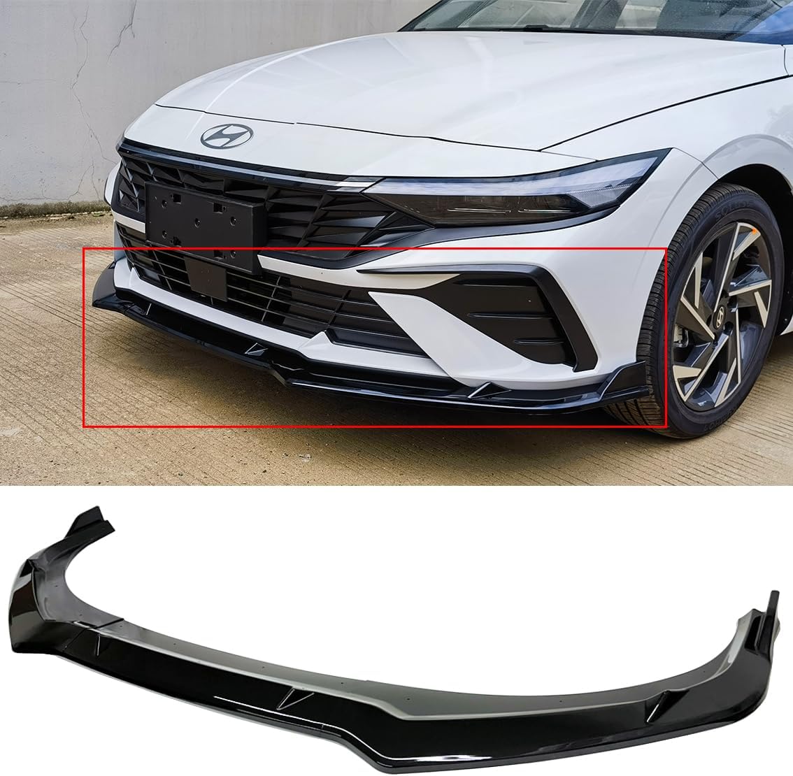 Amazon.com: FITS 2024+ HYUNDAI ELANTRA GLOSSY BLACK V STYLE 3PCS FRONT ...