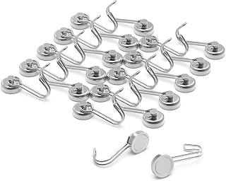 AntMag Swivel Magnetic Hooks Heavy Duty, 22lbs Strong Neodymium Magnetic Hooks, Perfect for Fridge, Grill, Hanging, Key Holder, Office, Kitchen, Warehouse, Pack of 22