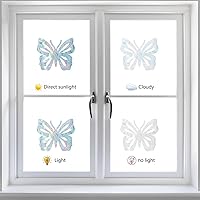 Vista 4 de GORGECRAFT 16 calcomanías de alerta de vidrio para ventana de mariposa, anticolisión, animales, arcoíris, para pájaros, pegatinas, película