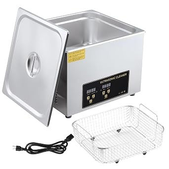 Ultrasonic Cleaner, 360W 15L Ultrasonic Jewelry Cleaner Machine with Digital Timer Heater and 304 Stainless Steel for Industrial Parts Dentures Glass Carburetor Circuit Board Cleaner