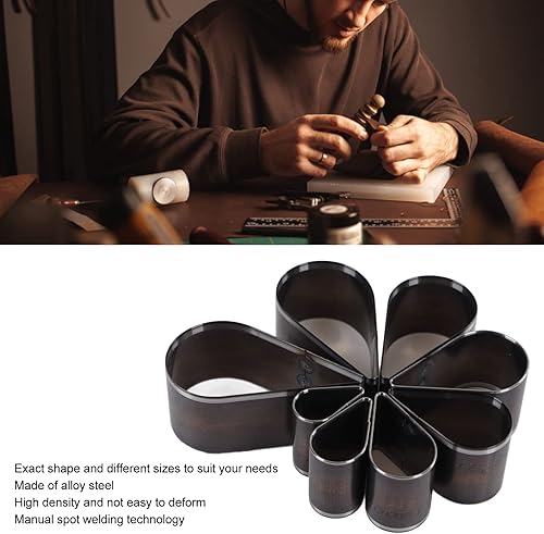 Miniatura 5 de FTVOGUE Juego de 8 troqueles de corte de cuero con caja de almacenamiento para manualidades de cuero