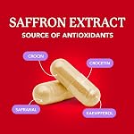 Supplément d'extrait de safran 88,5mg 90 Gélules d'antioxydant puissant pour la santé cellulaire Support 100% Suppléments de safran pour les hommes et les femmes & Non-OGM 3 Mois d'approvisionnement