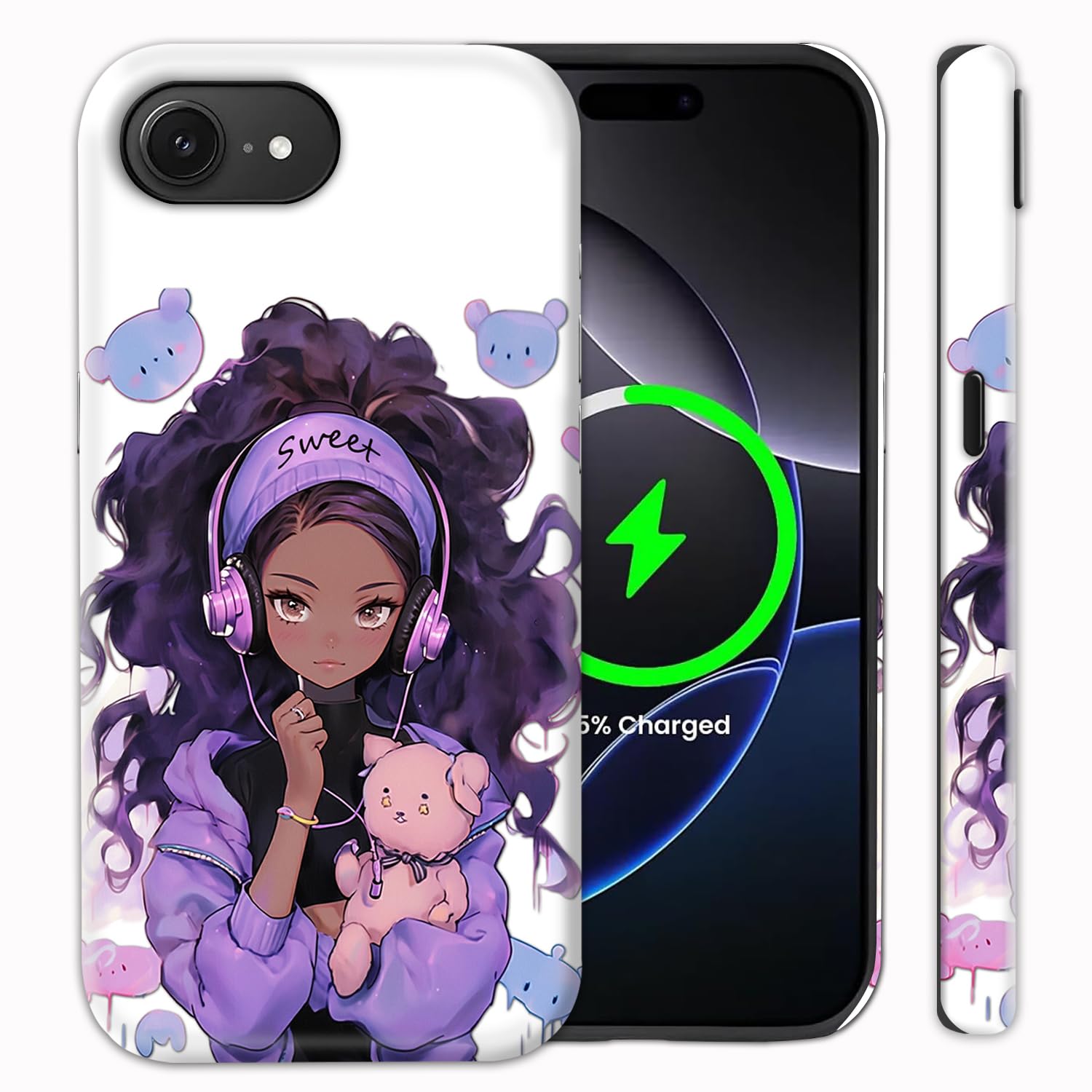Coque iPhone 16e antichoc évite les bris d'écran double protection 2 en 1 violette - 8