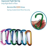 Vista 3 de 12Pcs Aluminum Carabiner D Ring, Includes Small 1.8" Carbineers, Medium 2.2" D Ring Clip, Biger 2.4" Multipurpose Carabiner Buckles