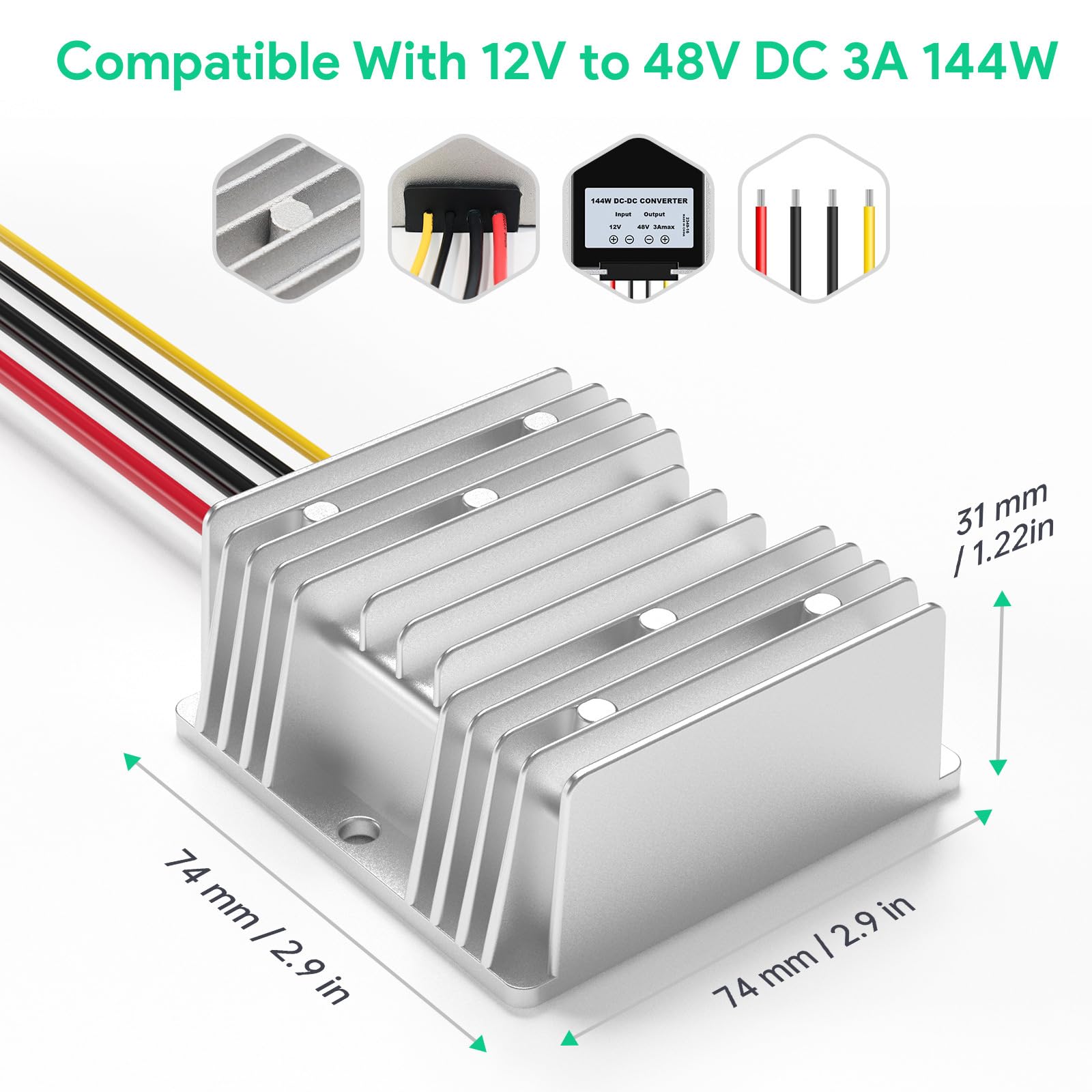Amplificatore di tensione multifunzione in alluminio, adattatore RJ45, adatto per dispositivi Internet veloci, sistemi di trasmissione dati, Ethernet multispanning
