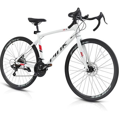 Pipleo Road Bike, 700C City Commuter Bicycle, 21 Speeds Shimano Drivetrain Sport Racing Bike, Light Weight Aluminum Frame, Urban Street Bike for Men Women Adult Bicycle