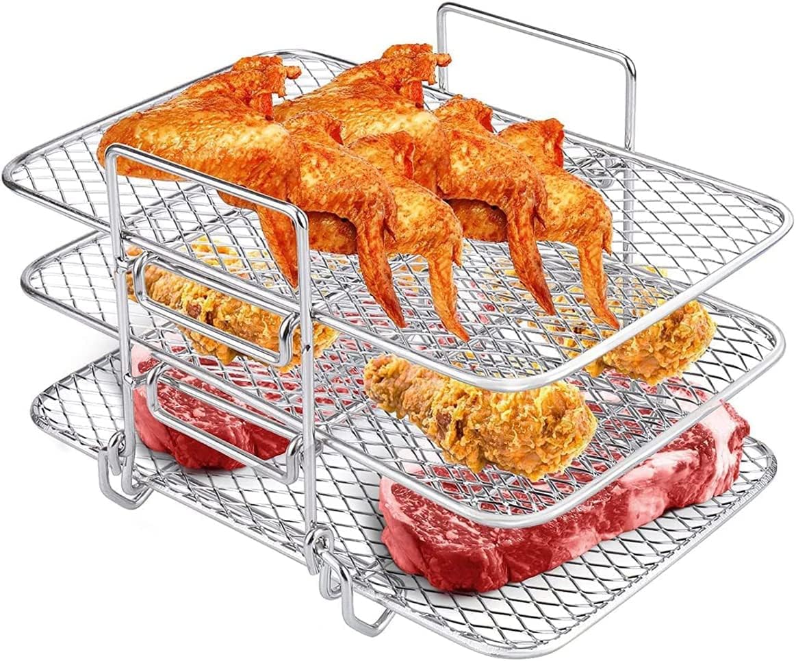 CAZIKO Air Fryer Rack for Ninja Dual Air Fryer Three Layer Air Fryer