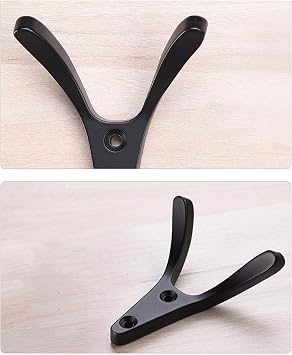 Coat Rack Hook 5 Pack Home Storage Wall Mount Hooks Metal Hooks Heavy Duty Coat Hooks Entryway Coat Hooks Towel Hooks (Black) Coat Hooks