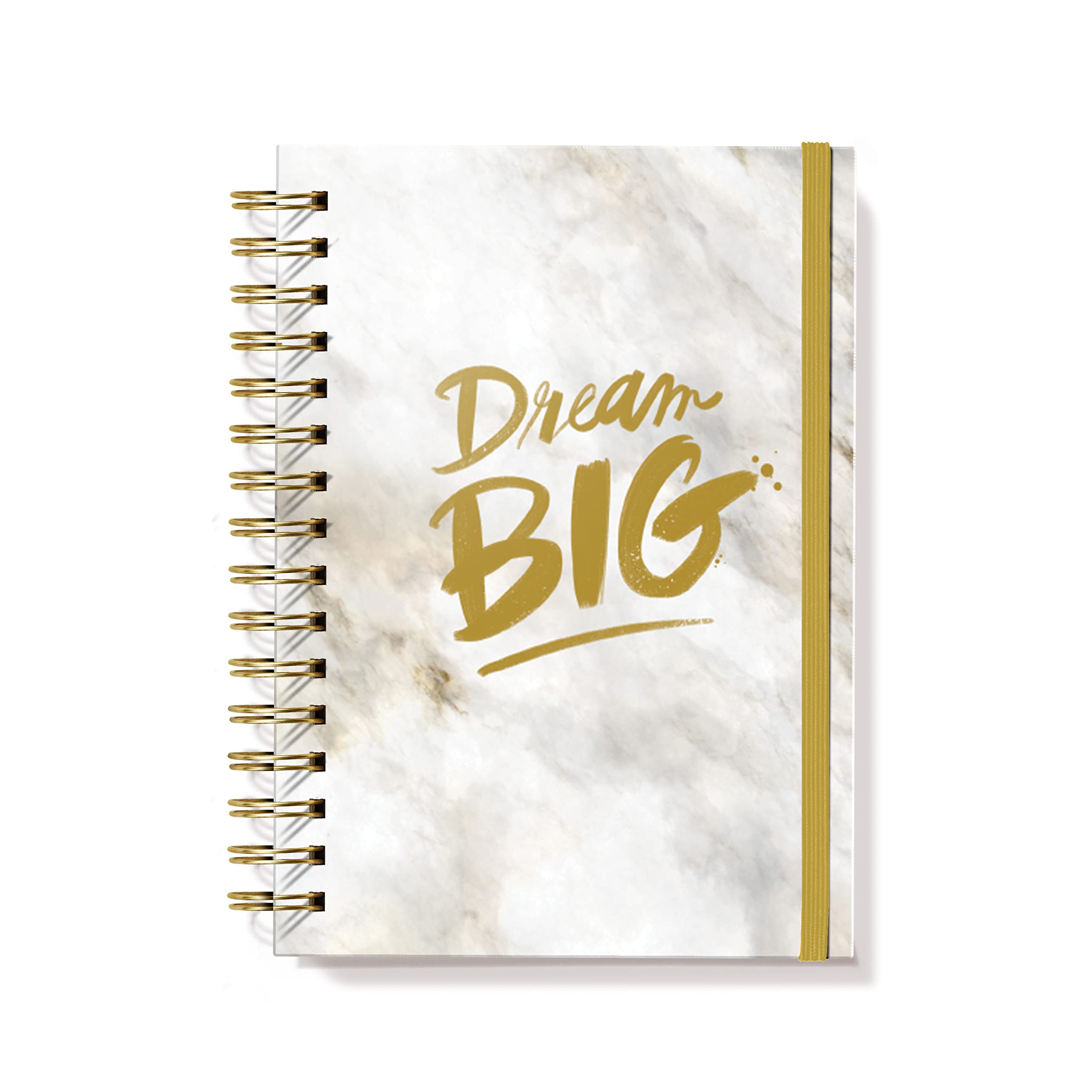 Designer GreetingsDesigner Papers Flex Cover Journal with Elastic Band, “Dream Big” Marble - 320 Pages (6” x 8.25”) - Graduation Gift, Back-to-School Supplies for Notekeeping and Personal Diary