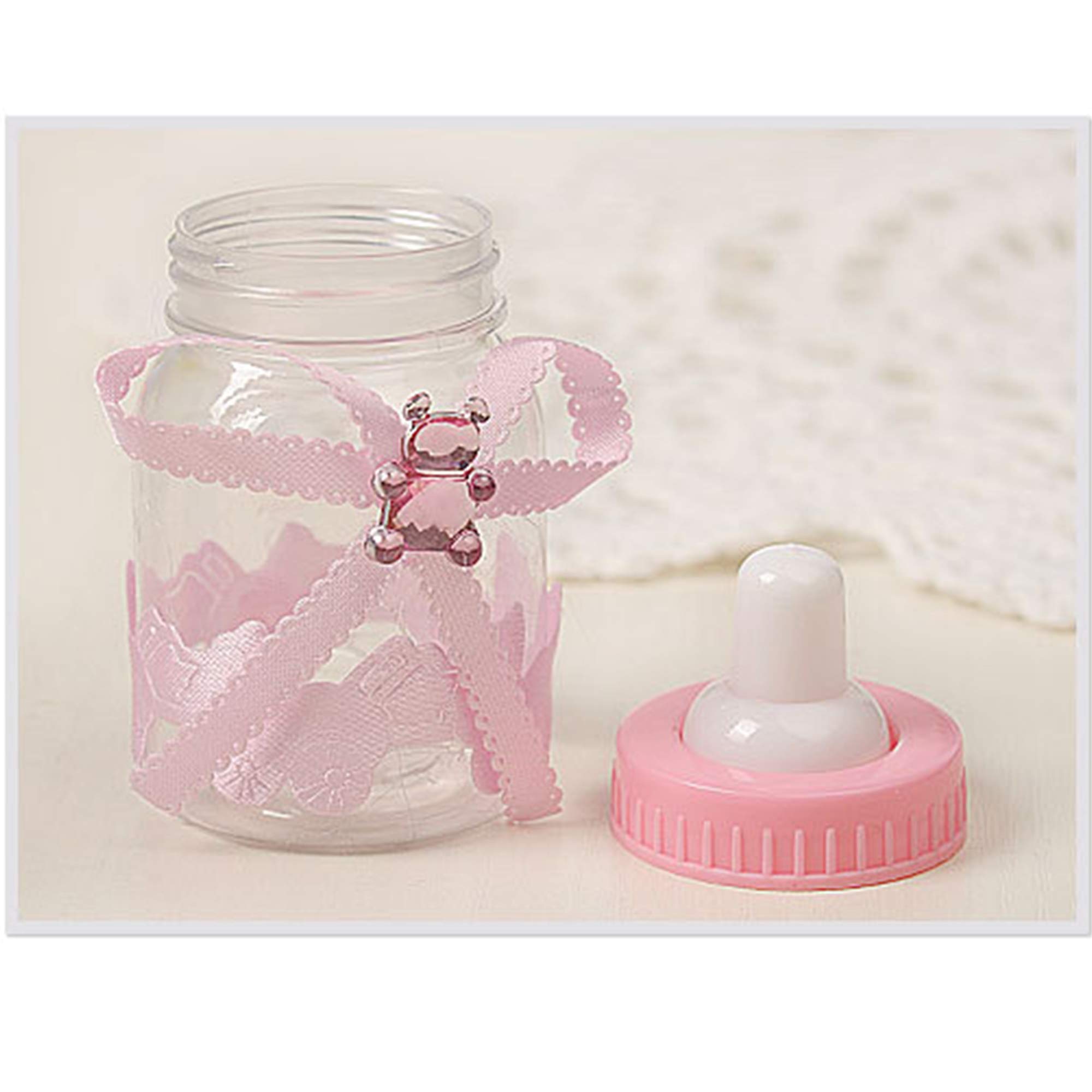 Schneespitze 24 pezzi Biberon Portaconfetti Vasetto Caramelle,Caramella Biberon Bottiglia,Favori di Nozze Forma di Bambino Bottiglia,Baby Shower Battesimo Bottigliette Regali Decorazione