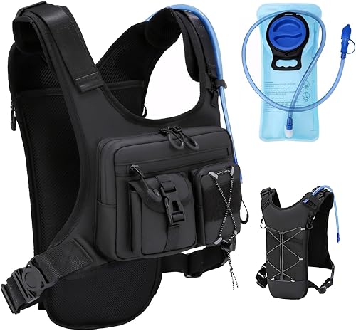 Mochila con chaleco de hidratación original de Estados Unidos, mochila ligera con bolsa de agua de 2.0 L, mochila para senderismo, correr, ciclismo,