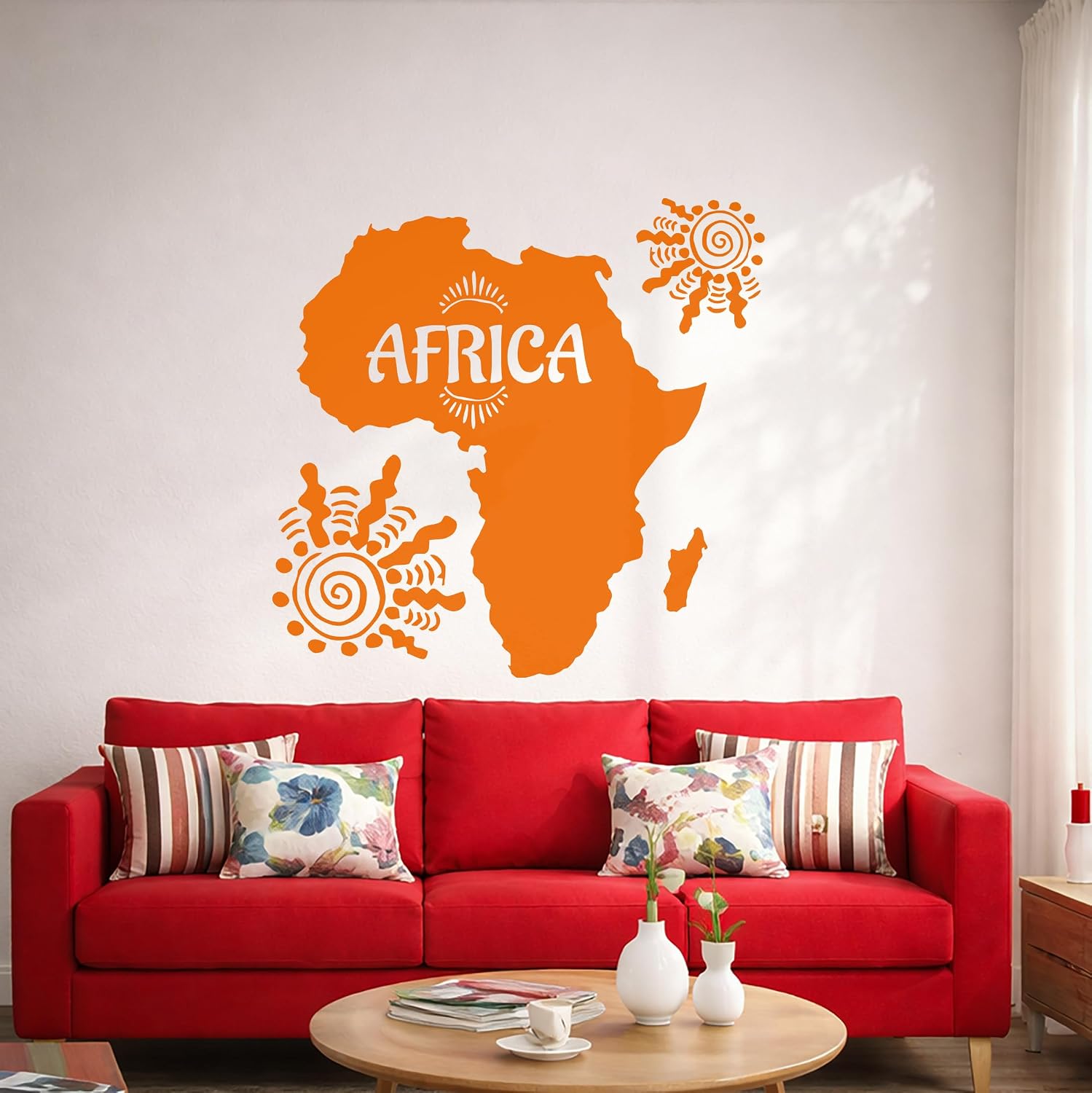 Vinyl Wall Decal Africa Map African Style Home Decoration Room Stickers Mural Large Decor (ig6056) Black